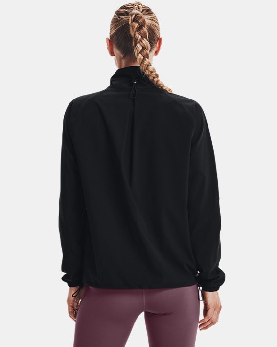 Women's UA RUSH™ Woven Full-Zip Jacket, Black, pdpMainDesktop image number 1